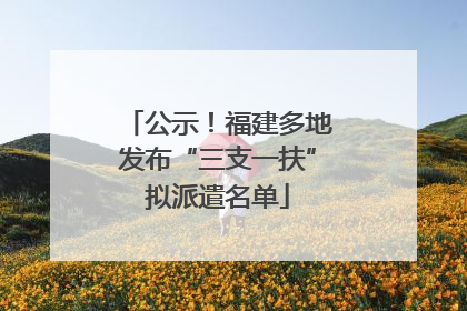 公示！福建多地发布“三支一扶”拟派遣名单