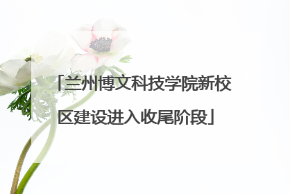 兰州博文科技学院新校区建设进入收尾阶段
