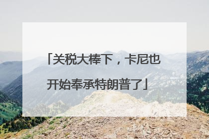 关税大棒下，卡尼也开始奉承特朗普了