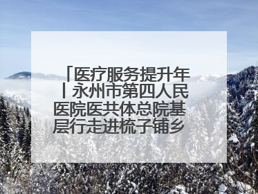 医疗服务提升年丨永州市第四人民医院医共体总院基层行走进梳子铺乡金花村