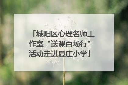 城阳区心理名师工作室“送课百场行”活动走进夏庄小学