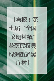 喜报！第七届“全国文明村镇”花落民权县绿洲街道吴庄村