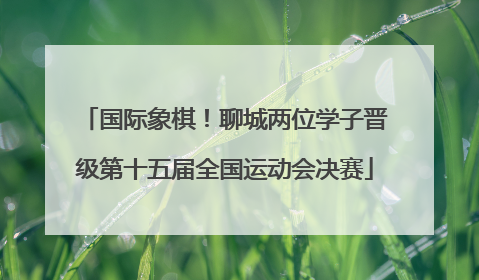 国际象棋！聊城两位学子晋级第十五届全国运动会决赛