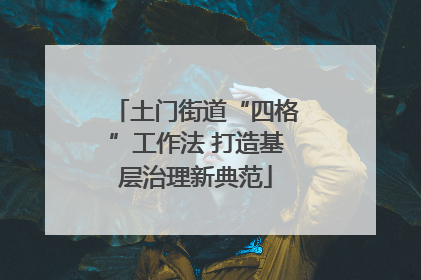 土门街道“四格”工作法 打造基层治理新典范