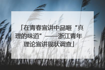 在青春宣讲中品咂“真理的味道”——浙江青年理论宣讲现状调查