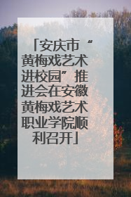 安庆市“黄梅戏艺术进校园”推进会在安徽黄梅戏艺术职业学院顺利召开