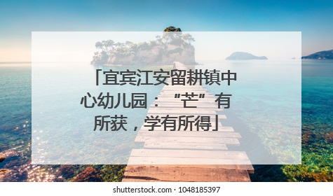 宜宾江安留耕镇中心幼儿园：“芒”有所获，学有所得