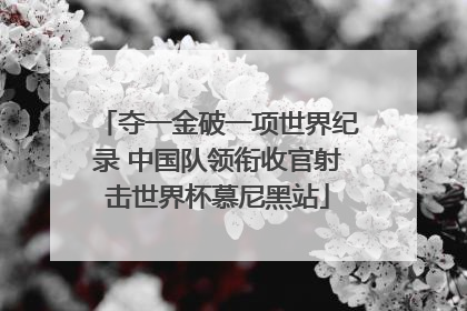 夺一金破一项世界纪录 中国队领衔收官射击世界杯慕尼黑站