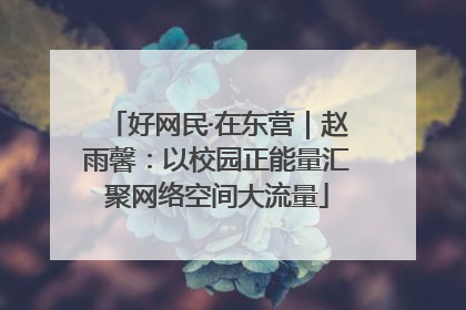 好网民·在东营｜赵雨馨：以校园正能量汇聚网络空间大流量