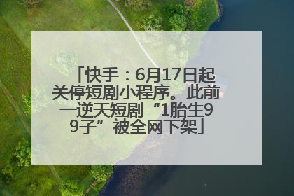 快手：6月17日起关停短剧小程序。此前一逆天短剧“1胎生99子”被全网下架