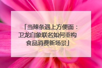 当辣条遇上方便面：卫龙白象联名如何重构食品消费新场景