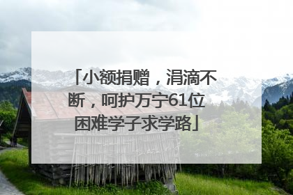 小额捐赠，涓滴不断，呵护万宁61位困难学子求学路