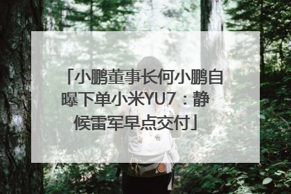 小鹏董事长何小鹏自曝下单小米YU7：静候雷军早点交付