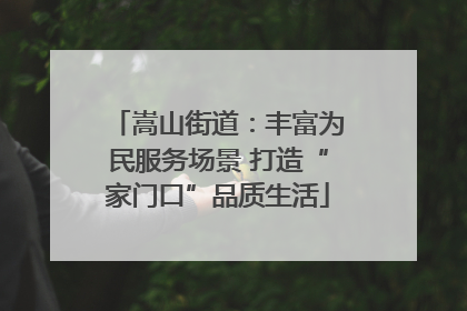 嵩山街道：丰富为民服务场景 打造“家门口”品质生活