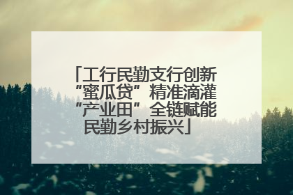工行民勤支行创新“蜜瓜贷”精准滴灌“产业田”全链赋能民勤乡村振兴