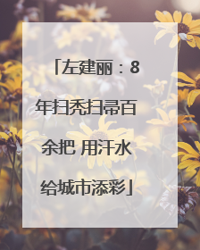 左建丽：8年扫秃扫帚百余把 用汗水给城市添彩