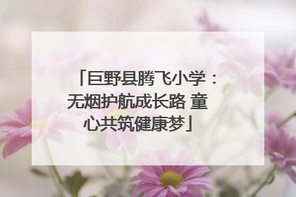 巨野县腾飞小学：无烟护航成长路 童心共筑健康梦