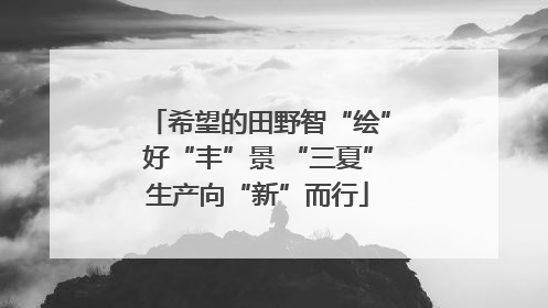 希望的田野智“绘”好“丰”景 “三夏”生产向“新”而行