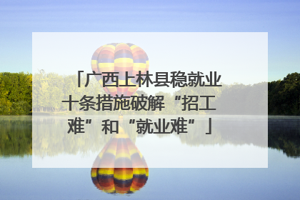 广西上林县稳就业十条措施破解“招工难”和“就业难”