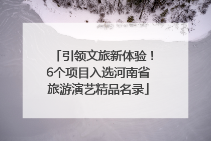 引领文旅新体验！6个项目入选河南省旅游演艺精品名录