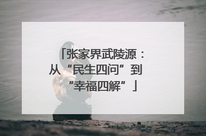 张家界武陵源：从“民生四问”到“幸福四解”