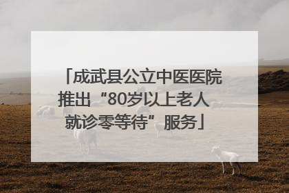 成武县公立中医医院推出“80岁以上老人就诊零等待”服务