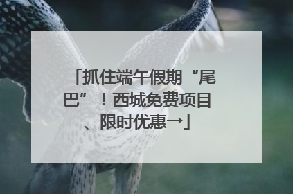 抓住端午假期“尾巴”！西城免费项目、限时优惠→