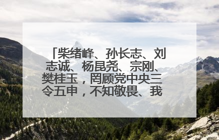 柴绪峰、孙长志、刘志诚、杨昆尧、宗刚、樊桂玉，罔顾党中央三令五申，不知敬畏、我行我素、肆意妄为！
