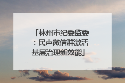 林州市纪委监委：民声微信群激活基层治理新效能