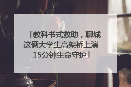 教科书式救助，聊城这俩大学生高架桥上演15分钟生命守护