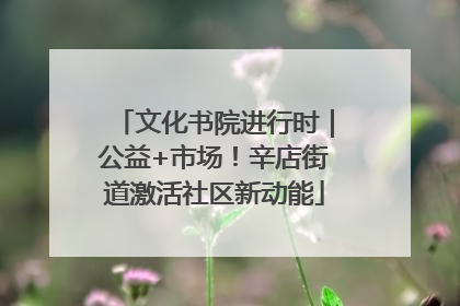 文化书院进行时｜公益+市场！辛店街道激活社区新动能