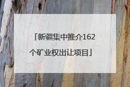 新疆集中推介162个矿业权出让项目