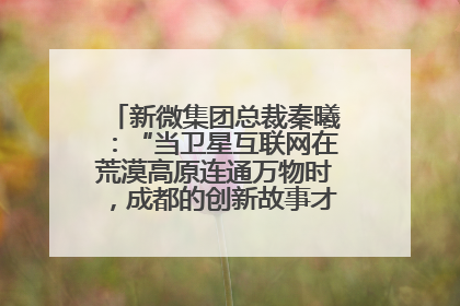 新微集团总裁秦曦：“当卫星互联网在荒漠高原连通万物时，成都的创新故事才真正开始”