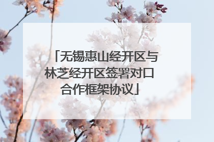 无锡惠山经开区与林芝经开区签署对口合作框架协议