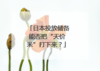 日本投放储备 能否把“天价米”打下来？