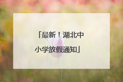 最新！湖北中小学放假通知