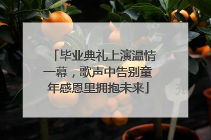 毕业典礼上演温情一幕，歌声中告别童年感恩里拥抱未来