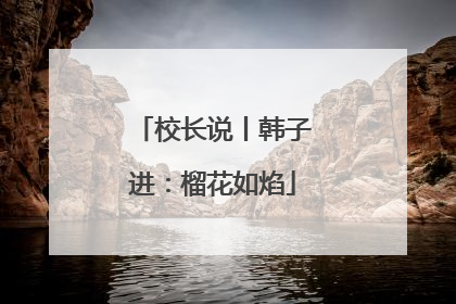 校长说丨韩子进：榴花如焰