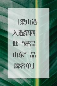 梁山港入选第四批“好品山东”品牌名单