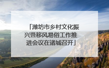 潍坊市乡村文化振兴暨移风易俗工作推进会议在诸城召开