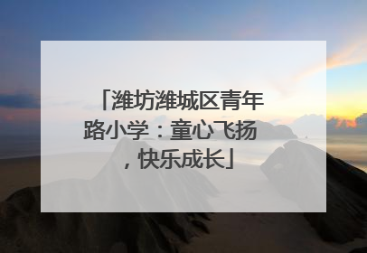 潍坊潍城区青年路小学：童心飞扬，快乐成长
