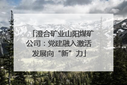 澄合矿业山阳煤矿公司：党建融入激活发展向“新”力