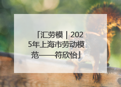 汇劳模｜2025年上海市劳动模范——符欣怡