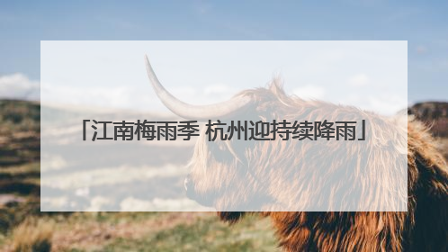 江南梅雨季 杭州迎持续降雨