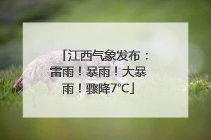 江西气象发布：雷雨！暴雨！大暴雨！骤降7℃