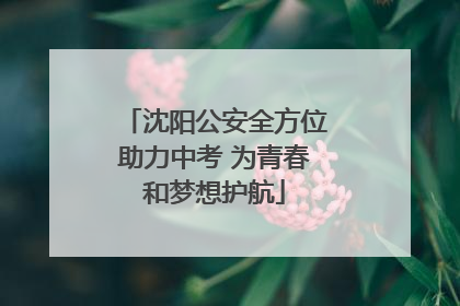 沈阳公安全方位助力中考 为青春和梦想护航