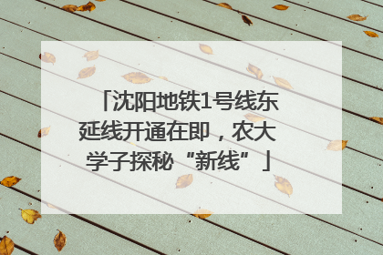 沈阳地铁1号线东延线开通在即，农大学子探秘“新线”