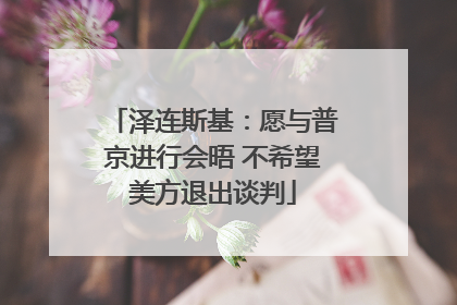 泽连斯基：愿与普京进行会晤 不希望美方退出谈判