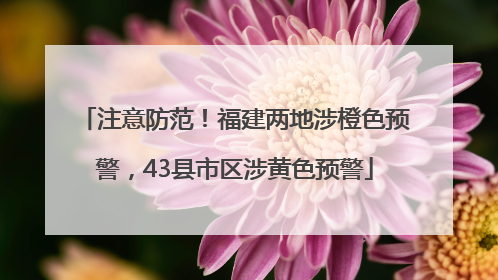 注意防范！福建两地涉橙色预警，43县市区涉黄色预警