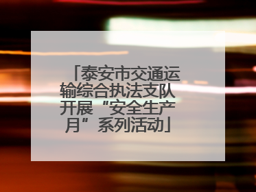 泰安市交通运输综合执法支队开展“安全生产月”系列活动